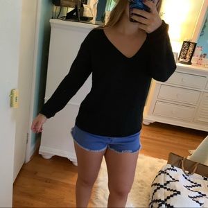 V-neck black sweater🌚